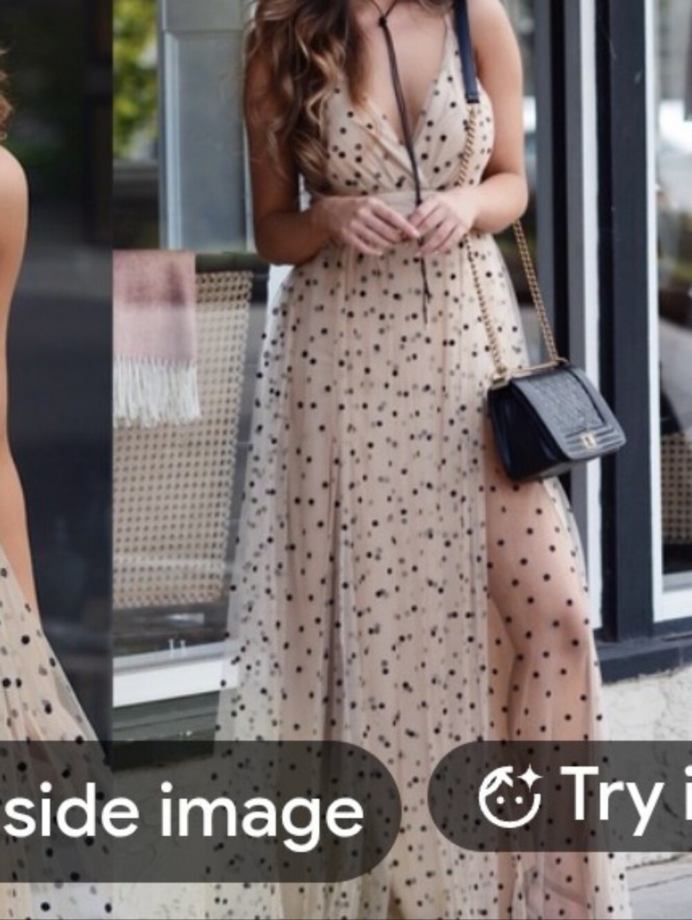 Ever After- Elegant Jamoca Chip Polka Dot Halter Slit Tulle Floorlength Gown